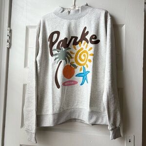 Parker Women's Gray Graphic Turtleneck Sweater